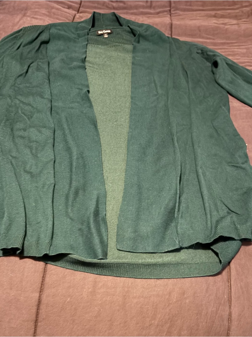 Pink Clover (Stitch Fix) Forest Green Open-Front Cardigan Blazer